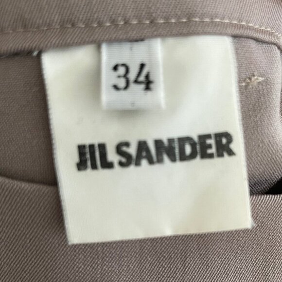 Jil Sander Pur New Wool Hi Rise Pants w Cuff Zip Detail Neutral Taupe Sz 34 - Picture 10 of 12